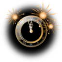 download New Year Clock clipart image with 0 hue color