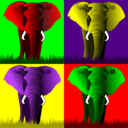 download Elephants clipart image with 0 hue color