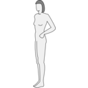 download Female Body Silhouette Side clipart image with 270 hue color