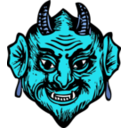 download Devil Head clipart image with 180 hue color