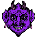 download Devil Head clipart image with 270 hue color