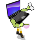 download Walking Laptop clipart image with 45 hue color