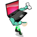download Walking Laptop clipart image with 135 hue color