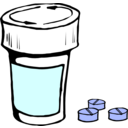 download Pills And Bottle clipart image with 180 hue color