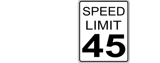 Ca Speed Limit 45 Roadsign