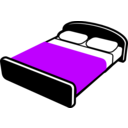 download Bed With Blue Blanket clipart image with 45 hue color
