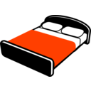 download Bed With Blue Blanket clipart image with 135 hue color