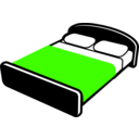 download Bed With Blue Blanket clipart image with 225 hue color