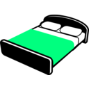 download Bed With Blue Blanket clipart image with 270 hue color