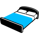 download Bed With Blue Blanket clipart image with 315 hue color