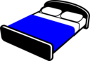 Bed With Blue Blanket