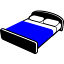 download Bed With Blue Blanket clipart image with 0 hue color