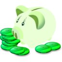 download Piggy Bank clipart image with 90 hue color