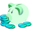 download Piggy Bank clipart image with 135 hue color