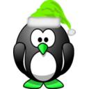 download Santa Penguin clipart image with 90 hue color