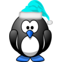 download Santa Penguin clipart image with 180 hue color