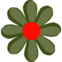 download Green Flower clipart image with 315 hue color
