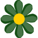 download Green Flower clipart image with 0 hue color