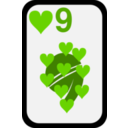 download Nine Of Hearts clipart image with 90 hue color