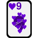 download Nine Of Hearts clipart image with 270 hue color