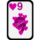 download Nine Of Hearts clipart image with 315 hue color