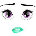 download Pretty Sad Girl Smiley Emoticon clipart image with 180 hue color