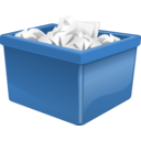 download Blue Plastic Box Filled With Paper clipart image with 0 hue color