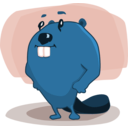 download Cartoon Beaver clipart image with 180 hue color