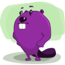 download Cartoon Beaver clipart image with 270 hue color