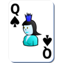download White Deck Queen Of Spades clipart image with 180 hue color