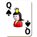 download White Deck Queen Of Spades clipart image with 0 hue color