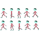 download Walk Cycle Boy clipart image with 135 hue color