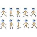download Walk Cycle Boy clipart image with 180 hue color