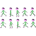 download Walk Cycle Boy clipart image with 270 hue color