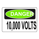 download Danger 10 000 Volts clipart image with 90 hue color