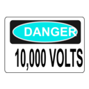 download Danger 10 000 Volts clipart image with 180 hue color