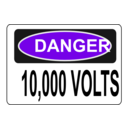 download Danger 10 000 Volts clipart image with 270 hue color
