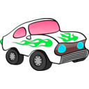 download White Fun Car clipart image with 135 hue color