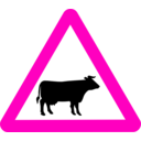 download Roadsign Cattle clipart image with 315 hue color