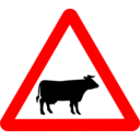 download Roadsign Cattle clipart image with 0 hue color