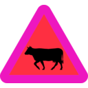 download Warning Cows Roadsign clipart image with 315 hue color