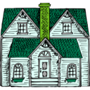 download Victorian House clipart image with 90 hue color