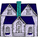 download Victorian House clipart image with 180 hue color