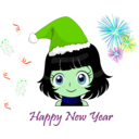 download Happy New Year Smiley Emoticon clipart image with 90 hue color