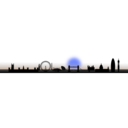 download London Skyline 2 0 clipart image with 180 hue color