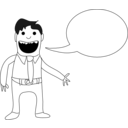 download Man With Speech Bubble clipart image with 135 hue color