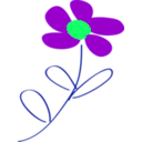 download Whimsical Blue Flower clipart image with 90 hue color