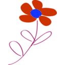 download Whimsical Blue Flower clipart image with 180 hue color