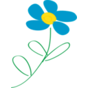 download Whimsical Blue Flower clipart image with 0 hue color