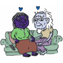 download Growing Old Together clipart image with 225 hue color